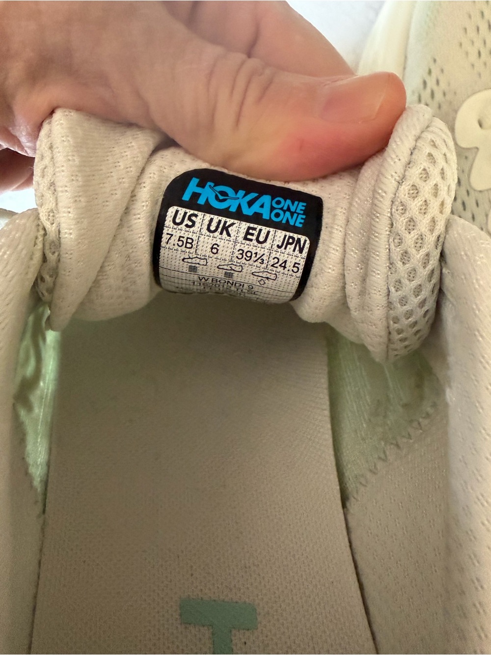 Hoka One One Bondi 9  Womens #1162012 Truffle Sea Salt Glass Running Gym Sz.7.5 - Picture 5 of 7